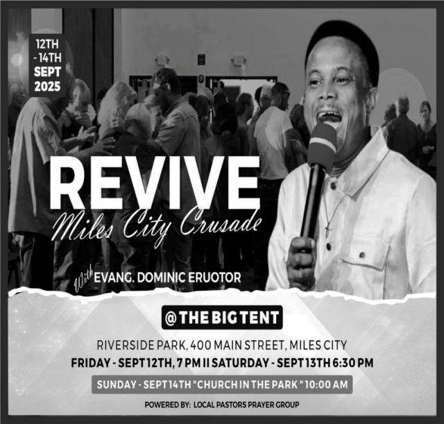 Evang. Dominic Eruotor, Revive Miles City Crusade (September 12, 2025)