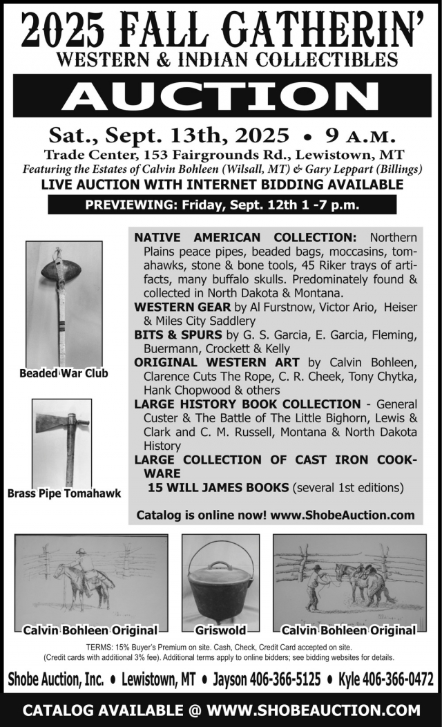2025 Fall Gatherin', Shobe Auction & Realty, Lewistown, MT