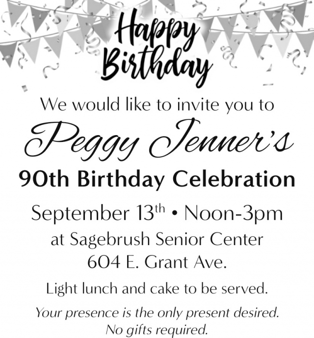 Happy Birthday, The Family of Peggy Jenner
