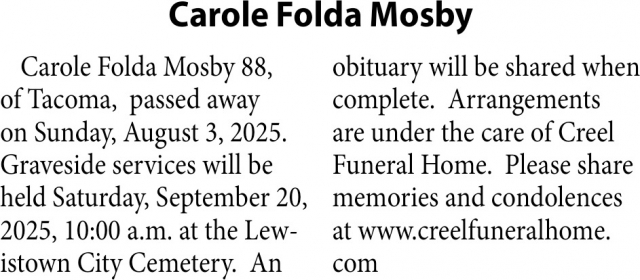 Carole Folda Mosby, The Family of Carole Folda Mosby