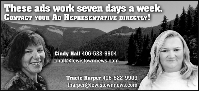 These ads work seven days a week, Raynesford Community Center, Raynesford, MT