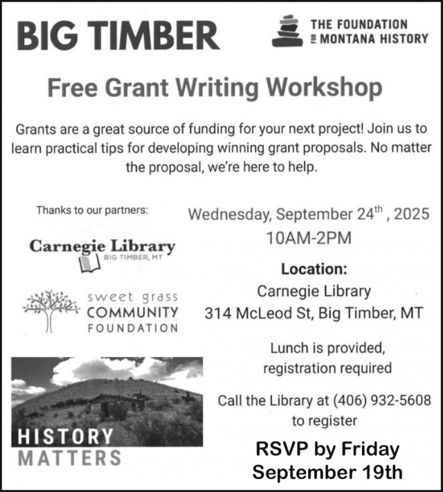 Free Grant Writing Workshop, The Foundation for Montana History