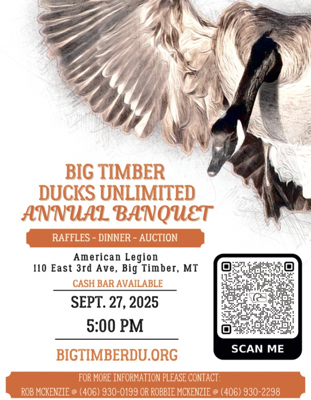 Annual Banquet, Big Timber Ducks Unlimited (Sept. 27, 2025)