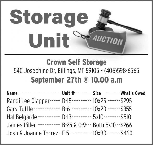 Storage Unit, Crown Self Storage