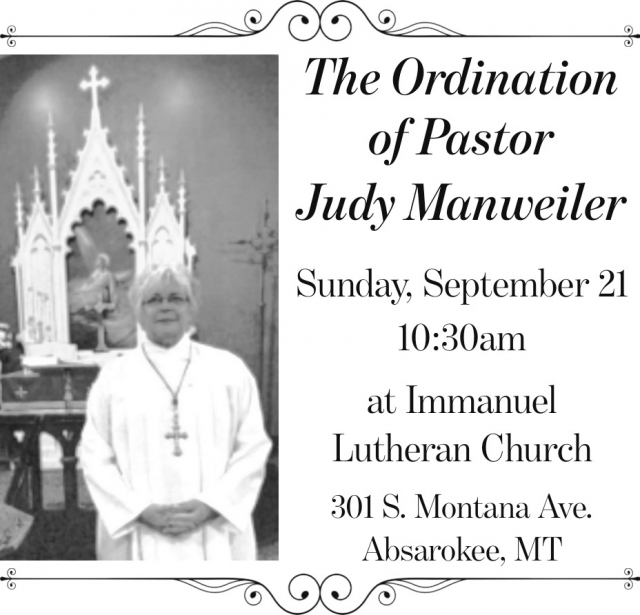 The Ordination of Pastor Judy Manewiler, Immanuel Lutheran Church