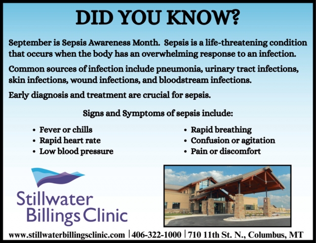 Did You Know?, Stillwater Billings Clinic, Columbus, MT