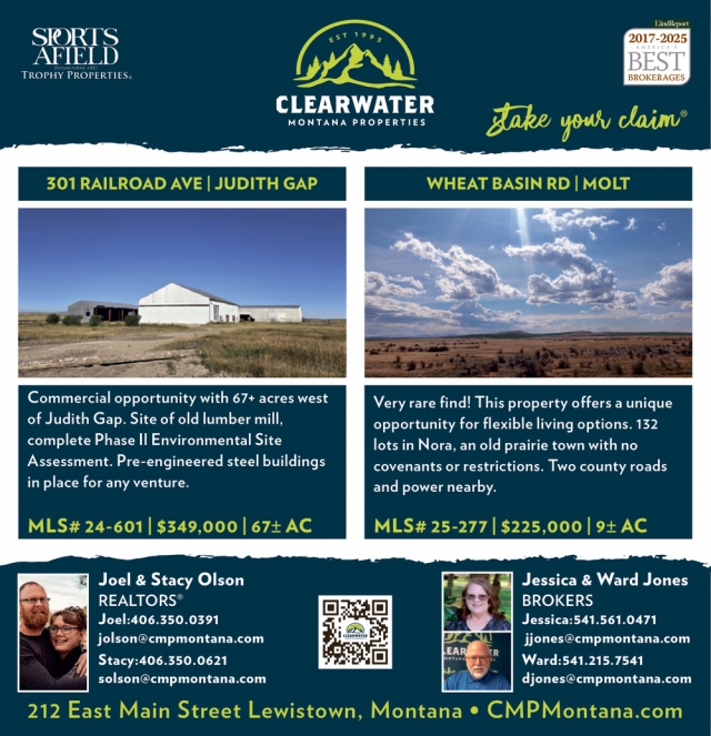 Take Your Claim, Clearwater Montana Properties, Lewistown, MT