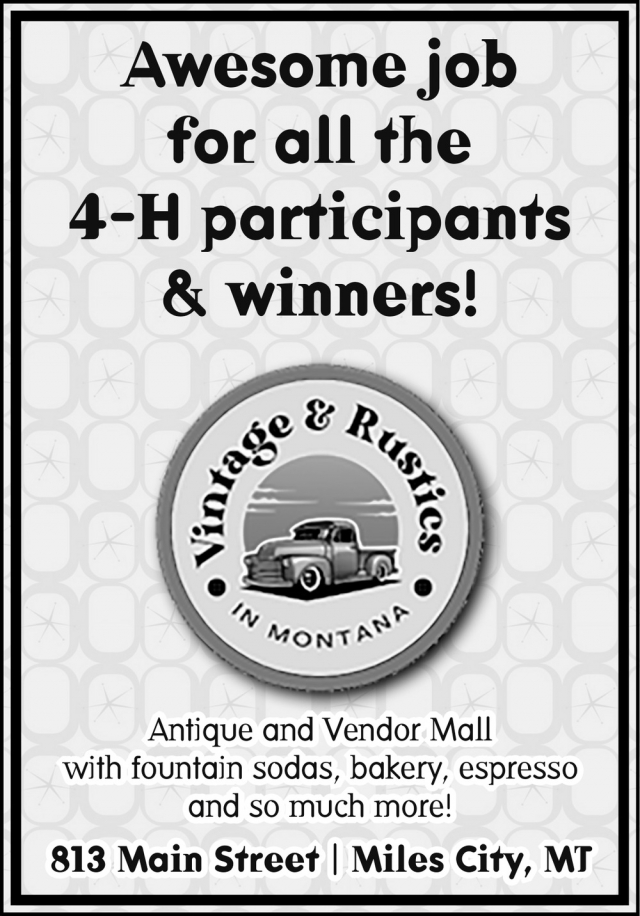 Awesome job for all the 4-H participants & winners!, Vintage & Rustics