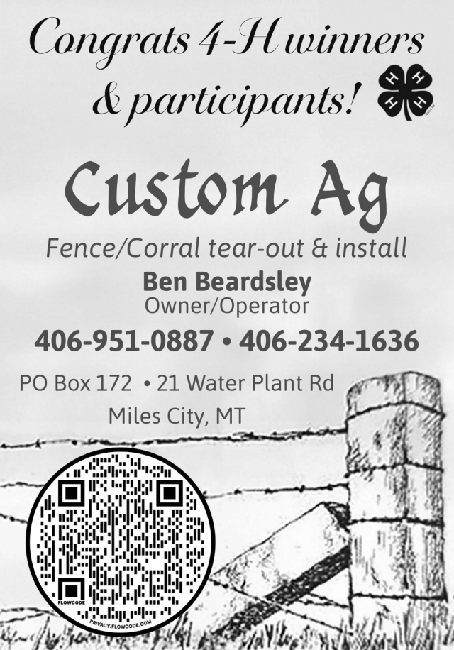 Congrats 4-H winners & participants!, Custom Ag