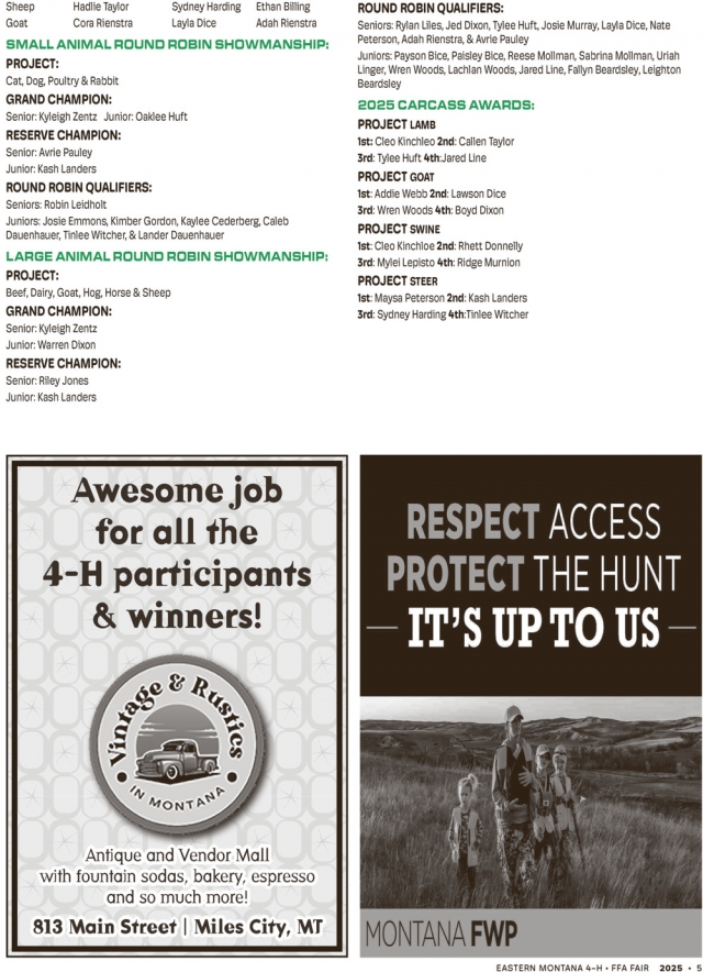 Awesome job for all the 4-H participants & winners! , Vintage & Rustics, Miles City, MT