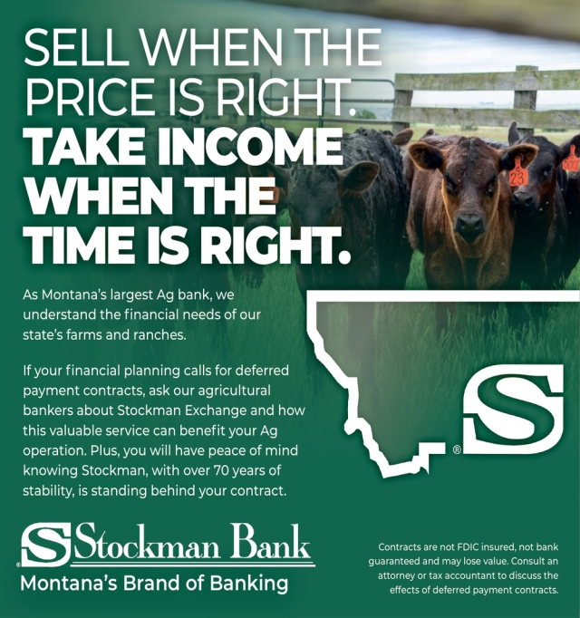 Sell When The Price Is Right, Stockman Bank