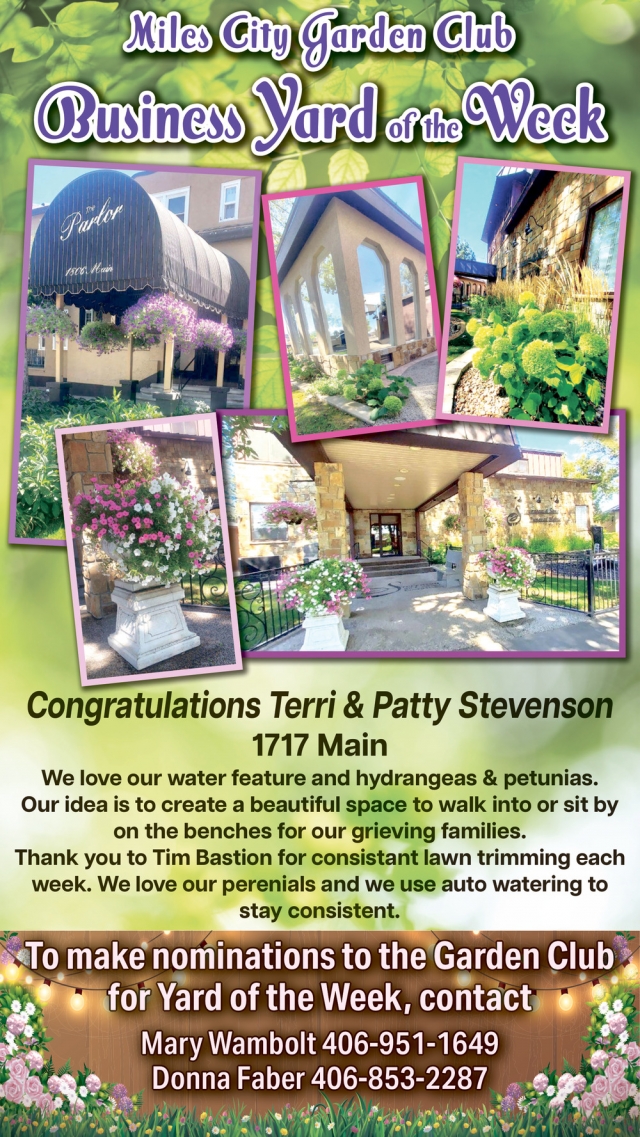 Business Yard of the Week, Miles City Garden Club
