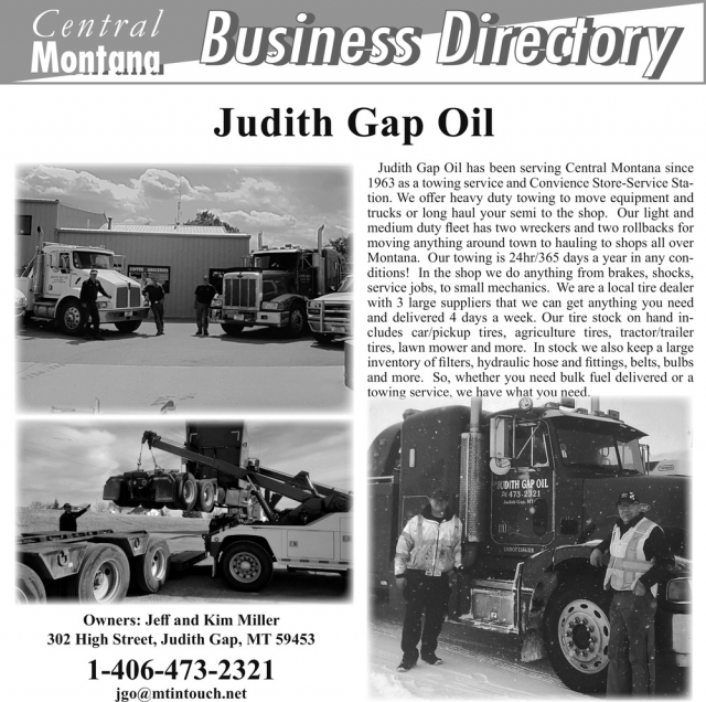 Oil & Towing, Judith Gap Oil, Judith Gap, MT