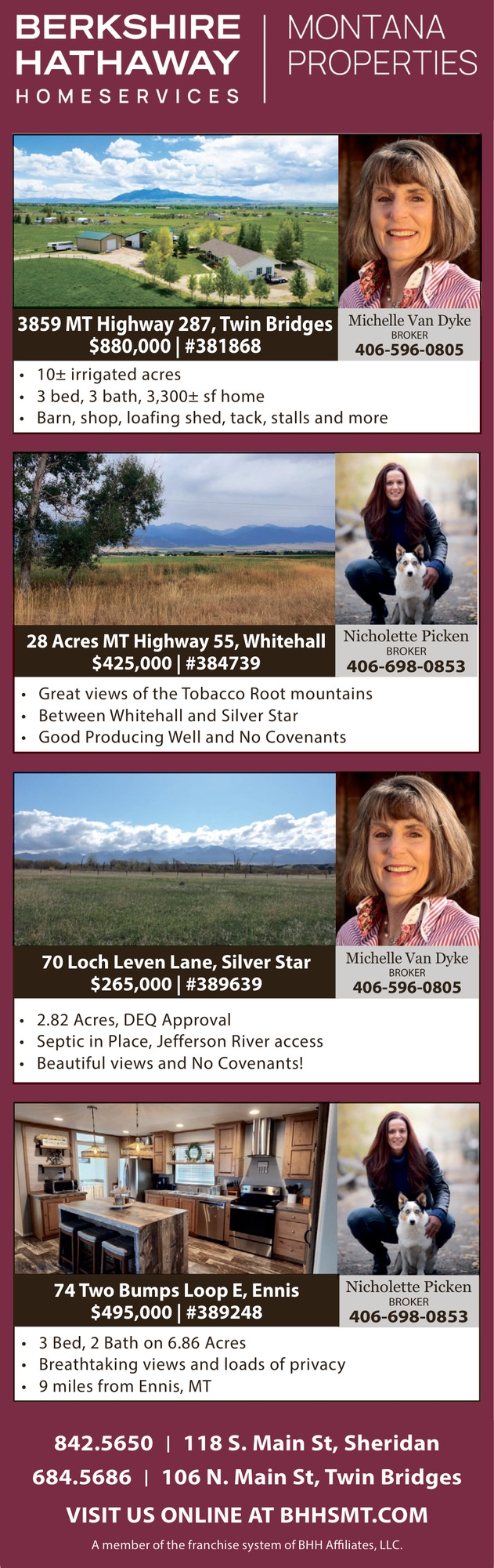 Montana Properties, Michelle Van Dyke / Nicholette Picken - Berkshire Hathaway HomeServices Montana Properties