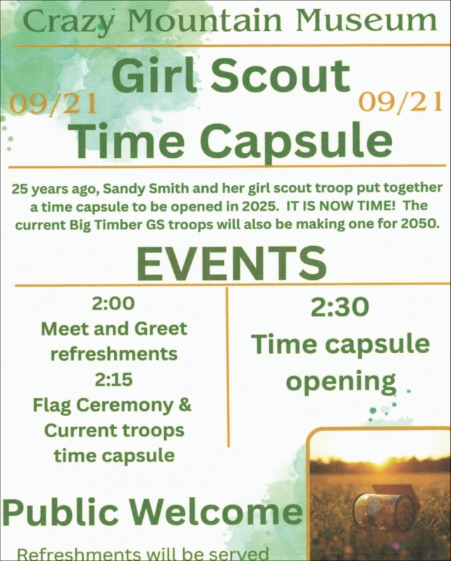Girl Scout Time Capsule, Crazy Mountain Museum, Big Timber, MT