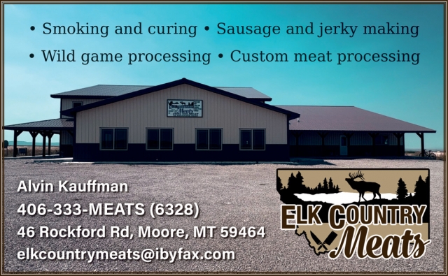 Custom Meats, Elk Country Meats, Moore, MT
