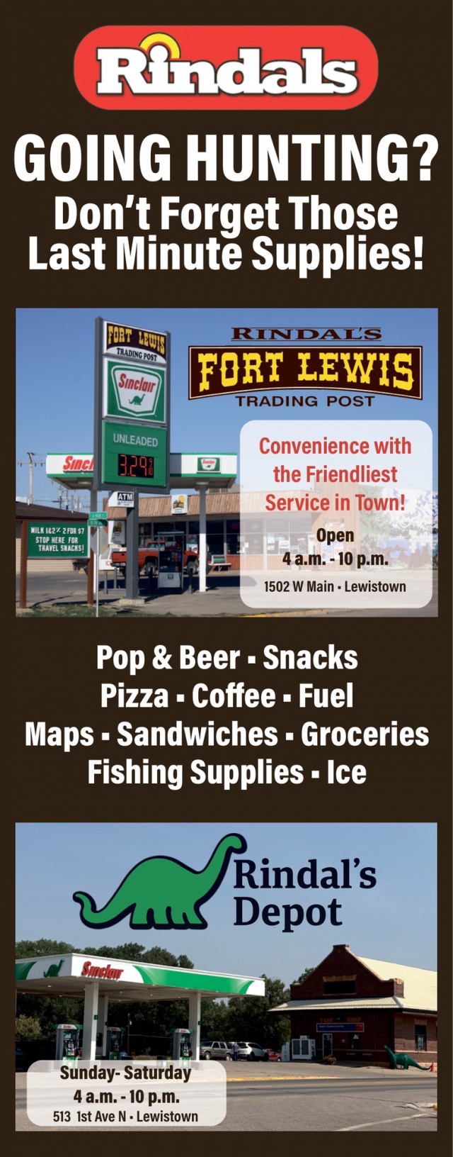 Trading Post, Rindal's Fort Lewis / Rindal's Depot