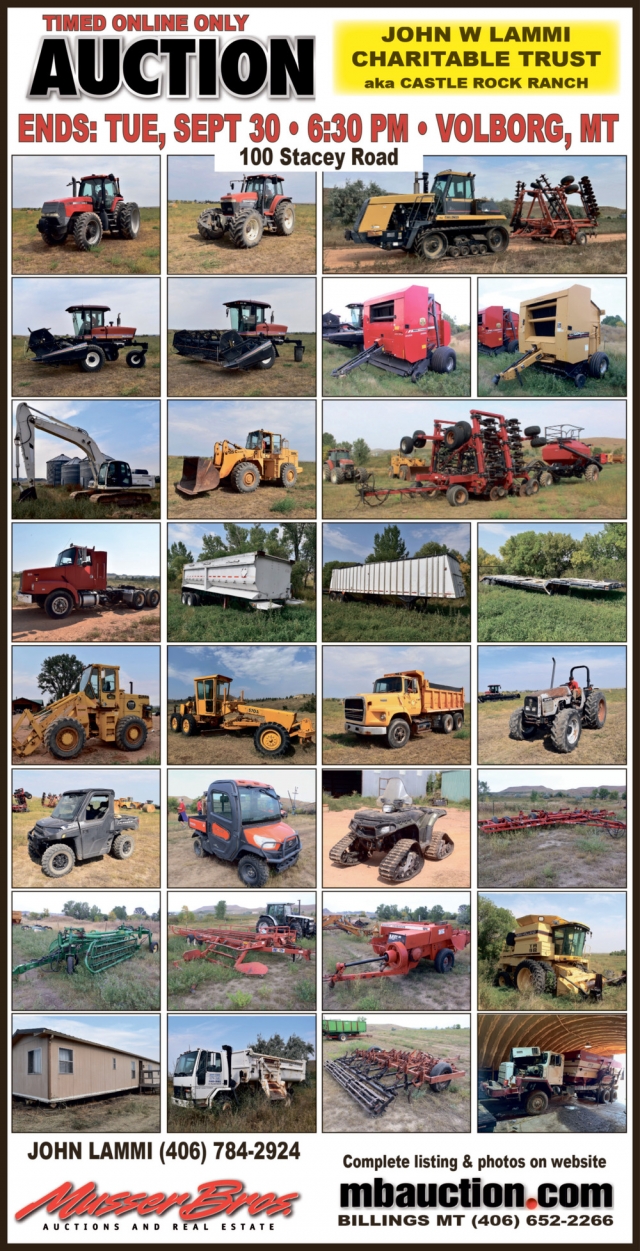Timed Online Only Auction, Musser Bros Auctions and Real Estate, Billings, MT