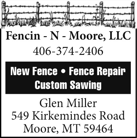 New Fence, Fencin-N-Moore, LLC, Moore, MT