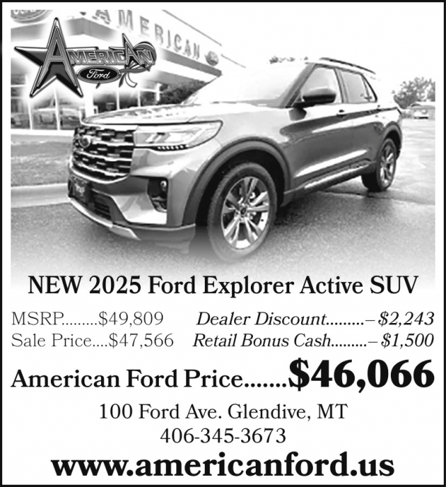 New 2025 Ford Explorer Active SUV, American Ford - Glendive, Glendive, MT
