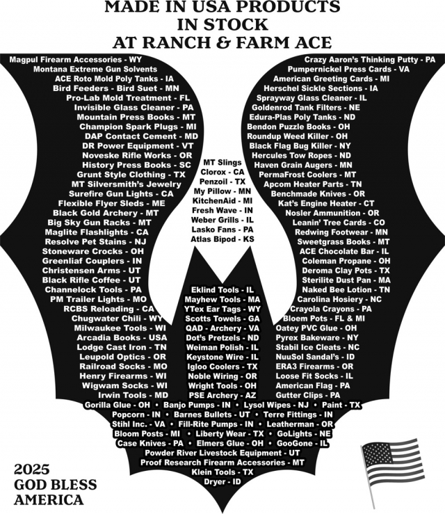 Made in USA Products, Ranch & Farm Ace Hardware, Glendive, MT