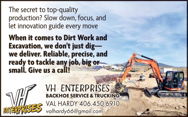 Backhoe Service & Trucking, VH Enterprises, Lewistown, MT