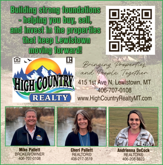 Building Strong Foundations, High Country Realty, Lewistown, MT
