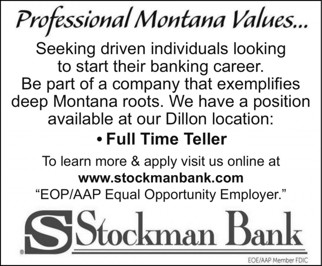 Teller, Stockman Bank - Dillon, Dillon, MT