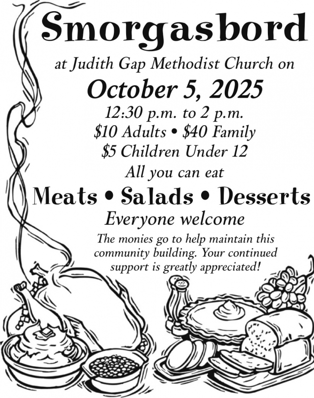 Smorgasbord, Judith Gap Methodist Church, Judith Gap, MT