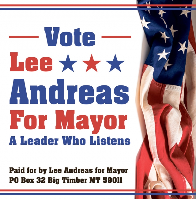 Vote, Lee Andreas for Mayor