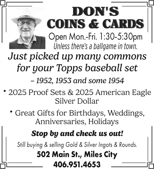 Coins & Cards, Don's Coins & Cards, Miles City, MT