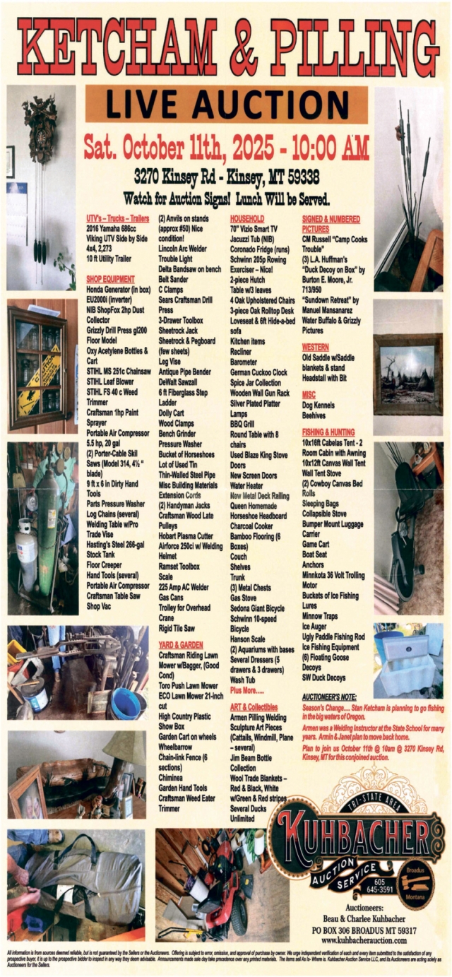 Ketcham & Pilling Live Auction, Kuhbacher Auction Service
