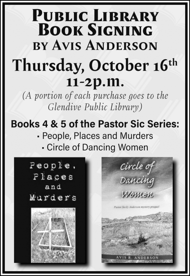 Public Library Book Signing, Avis Anderson Public Library Book Signing (October 16, 2025)