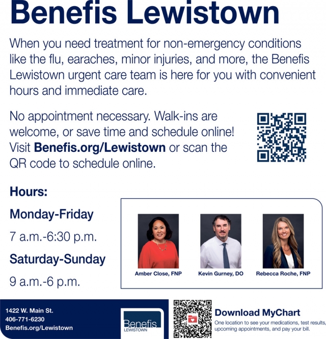 Treatment for Non-Emergency Conditions, Benefis Lewistown, Great Falls, MT