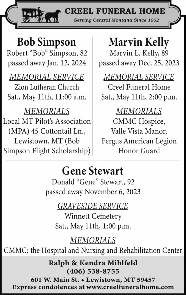 Your Local Funeral Service Provider, Creel Funeral Home, Lewistown, MT