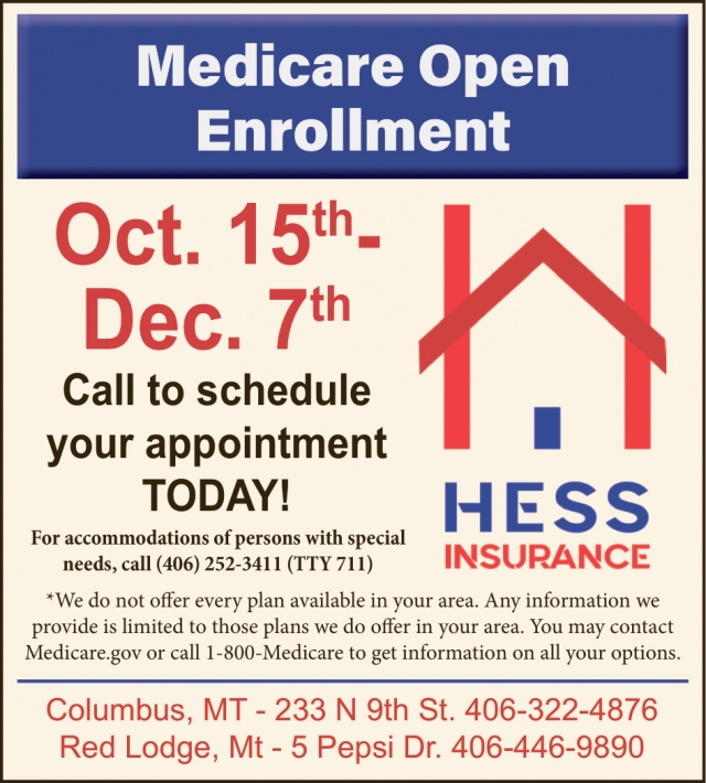 Medicare Open Enrollment, Hess Insurance
