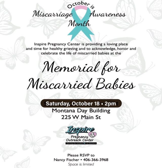 Miscarriage Awareness Month, Inspire Pregnancy Outreach Center, Lewistown, MT