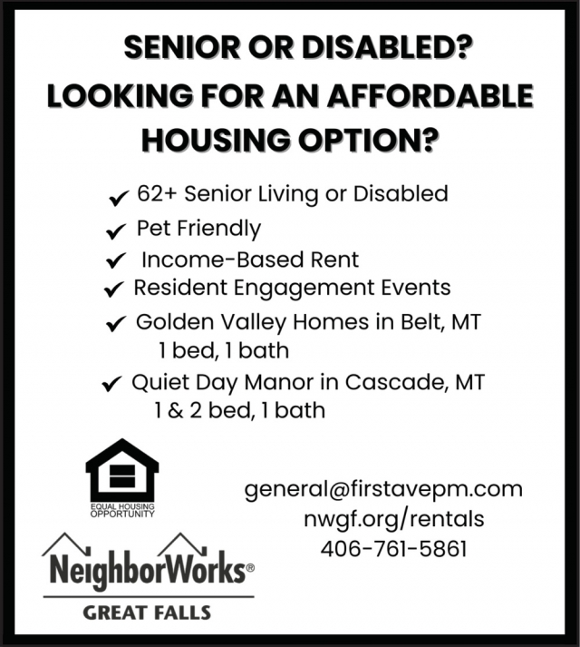 Senior or Disabled?, NeighborWorks - Great Falls, Great Falls, MT