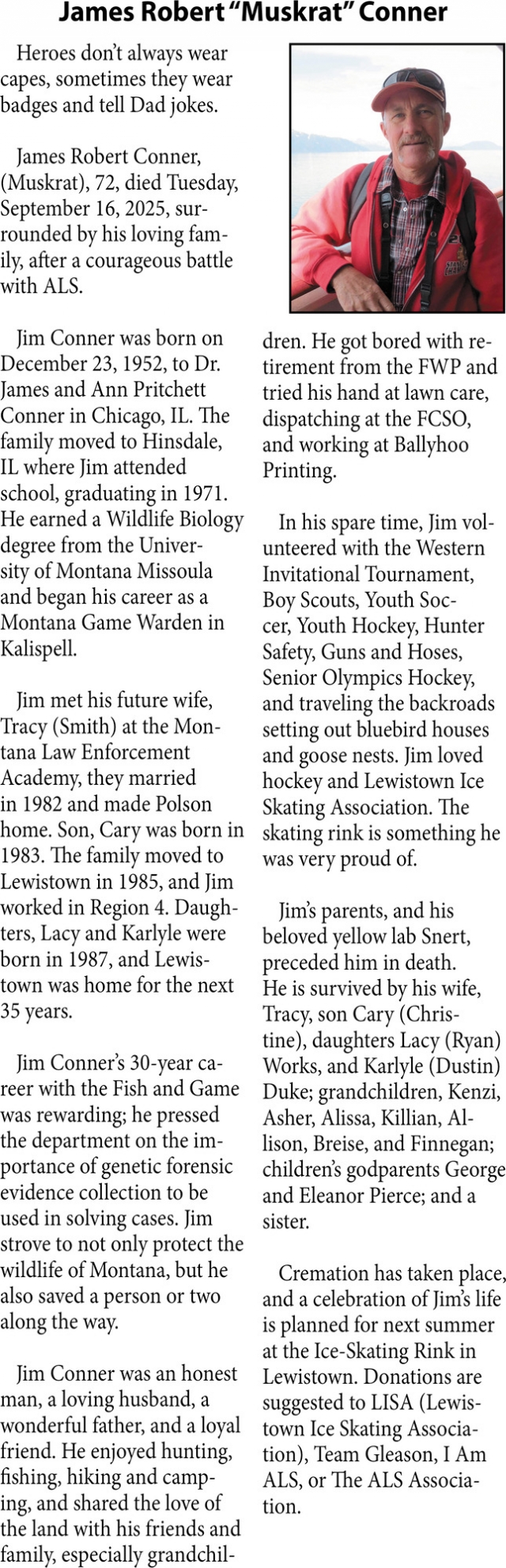 James Robert Conner, Obituaries, Glendive, MT
