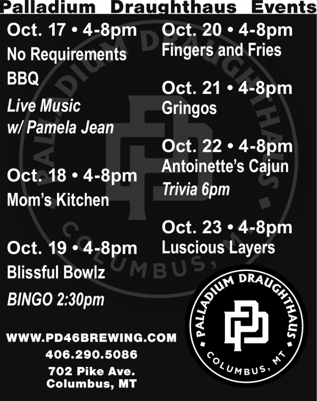 Palladium Draughthaus Events, Palladium Draughthaus, Columbus, MT