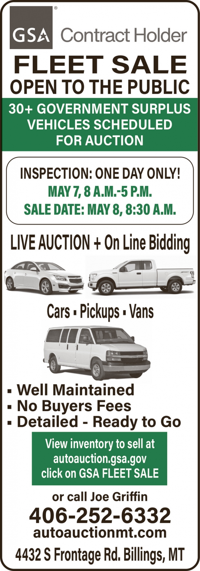 Fleet Sale, Auto Auction of Montana, Billings, MT