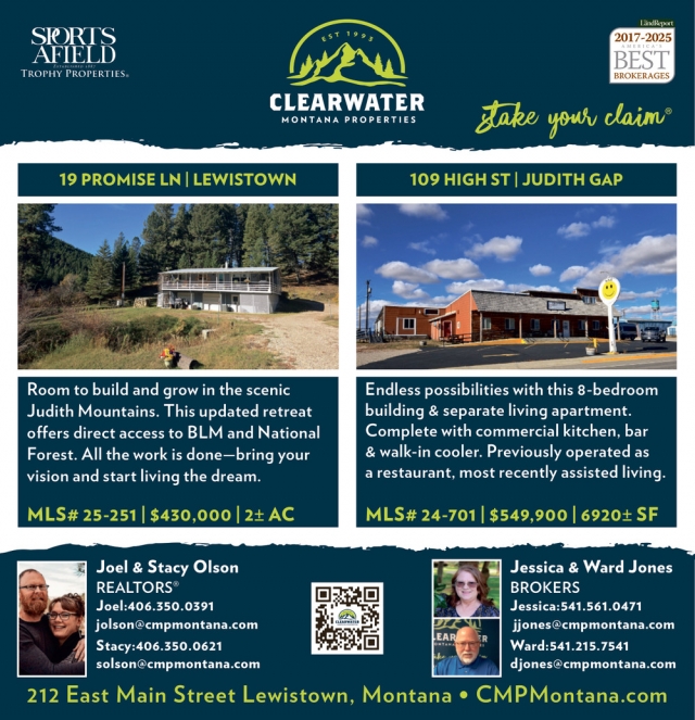 19 Promise Ln / Lewistown, Clearwater Montana Properties - Joel & Stacy Olson / Jessica & Ward Jones