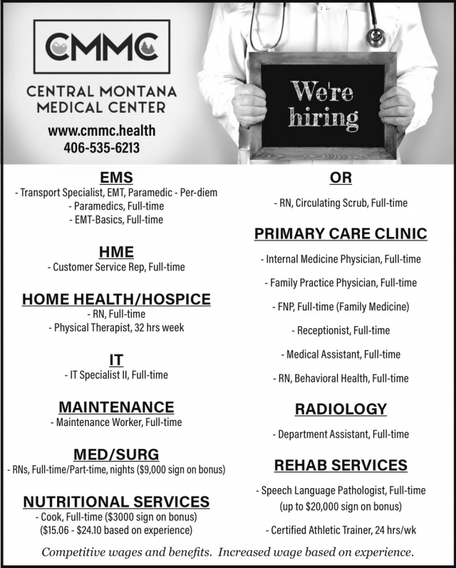 Internal Medicine Physician , Central Montana Medical Center, Lewistown, MT