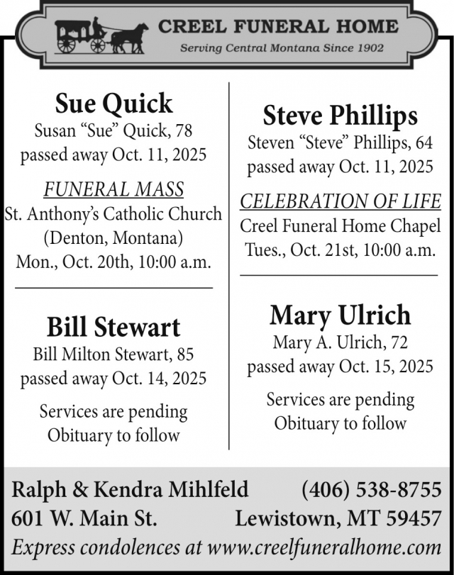 Funeral Home, Creel Funeral Home, Lewistown, MT
