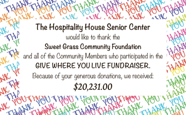 Give Where You Live Fundraiser, Hospitality House, Big Timber, MT
