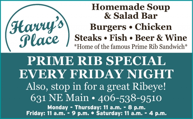 Homemade Soup & Salad Bar, Harry's Place, Lewistown, MT