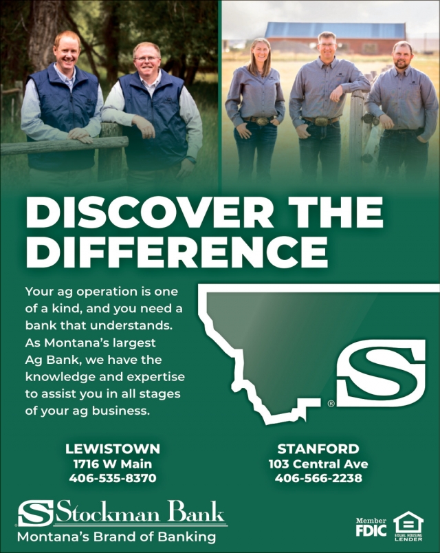 Discover the Difference, Stockman Bank - Stanford / Lewiston, Lewistown, MT