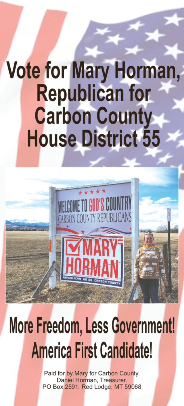 Vote for Mary Horman, Mary Horman, Red Lodge, MT