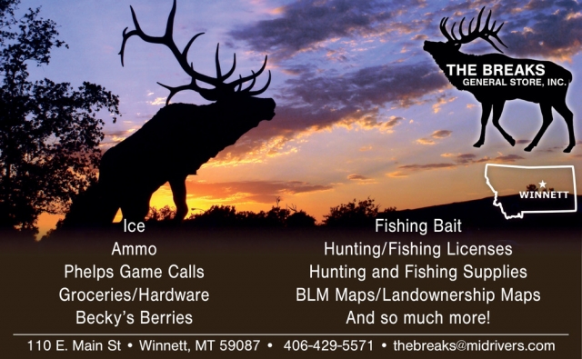 Hunting/Fishing Licenses, The Breaks General Store, Inc., Winnett, MT