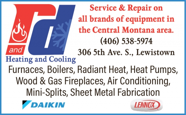 Heating & Cooling Services, R & D Heating, Inc., Lewistown, MT